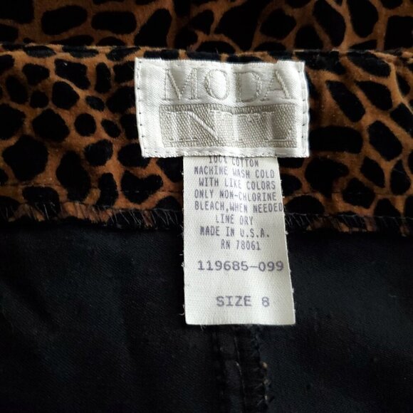 Y2K Vintage Animal Print Pants Sz 8 Brown Black Velvet Mob Wife Victorias Secret - Picture 4 of 4